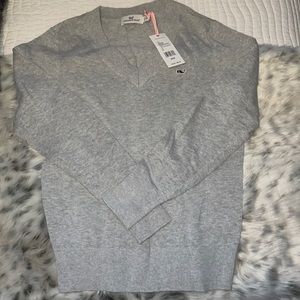 NWT Vineyard Vines Heather Cotton V-Neck Sweater
